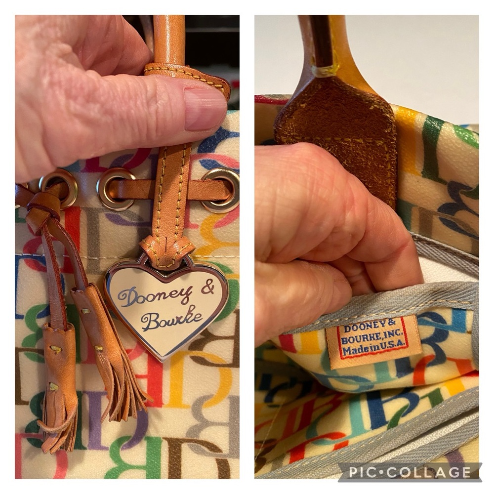 Dooney & Bourke Multicolor Monogram Leather Canvas Coated Tote - Picture 2 of 6